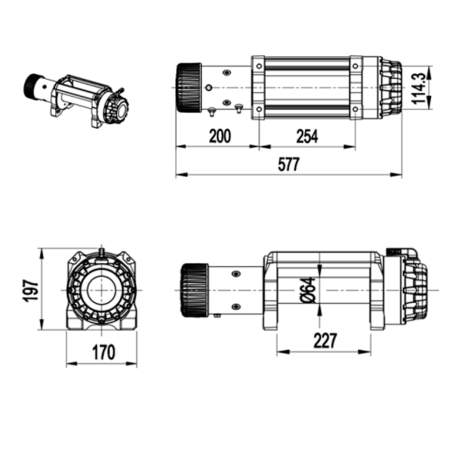 Автомобильная лебедка "Master Winch" E9500S, электрическая с синтетическим тросом, 12В купить недорого с доставкой в Лермонтов